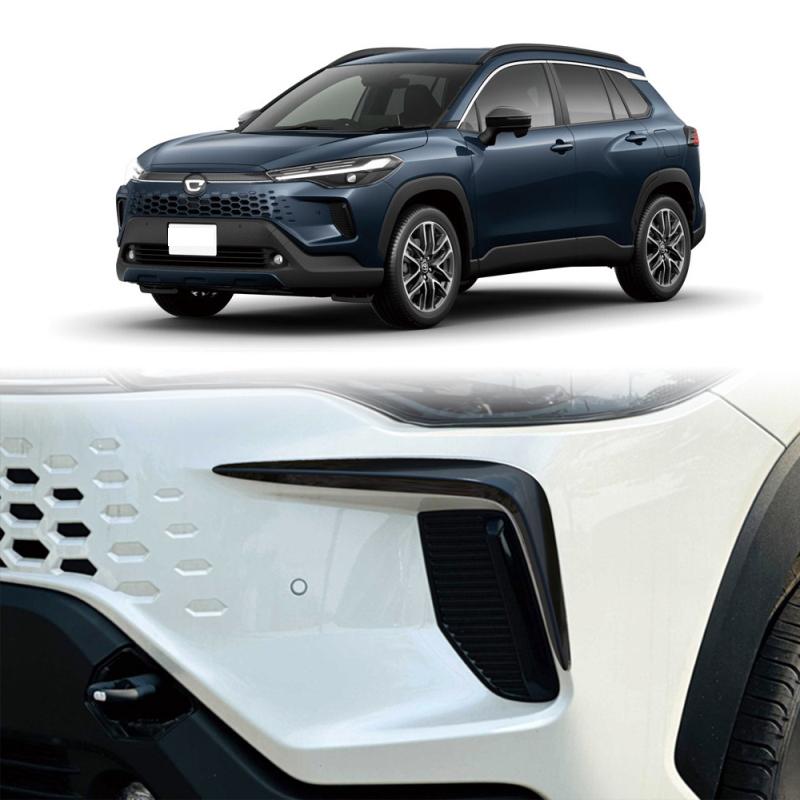 For Toyota Corolla Cross 2025 2026 ABS chrome Front bumper Corner foglamp fog light Blade Wind cover Protection Cover Trim