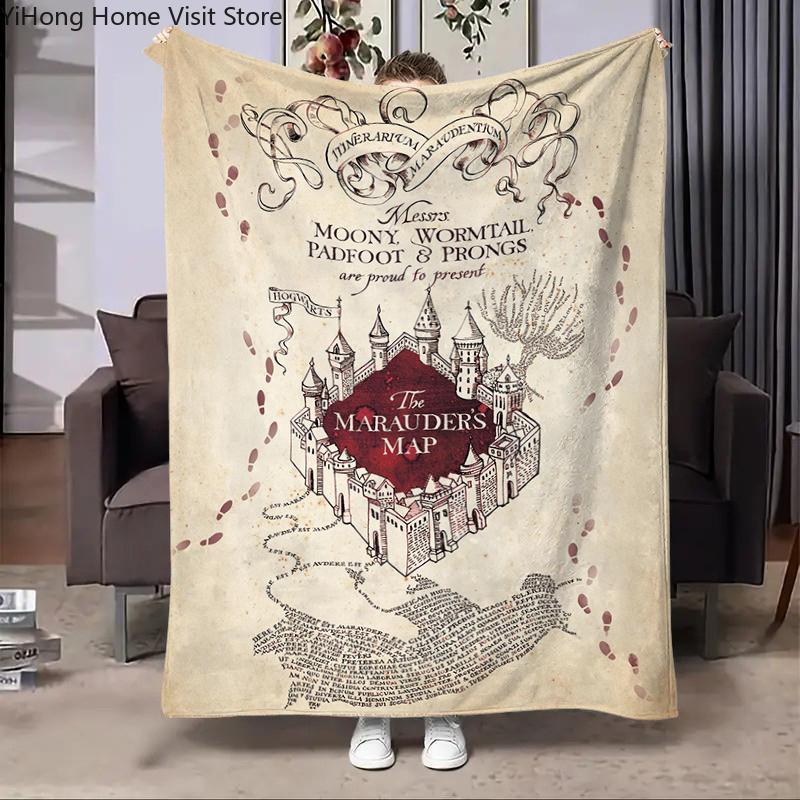 Мягкие пледы-карты Мародеров, Фланелевый плед с 3D-печатью для гостиной, дивана, кемпинга, пикника, путешествий, теплый плед, праздничные подарки
