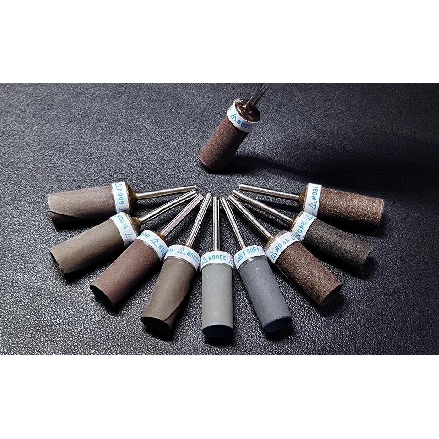 Sanding Drums Set for Dremel Rotary Tool 1/8" Shank Sandpaper Sticks 180-2000 Grits Metal Rust Removal Stone Grinding Polishing