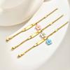 Personalized Name ID Bracelets for Baby Girls, Anti Allergy Gold Plated Stainless Steel Child Engrave Name Birthdate Bracelet