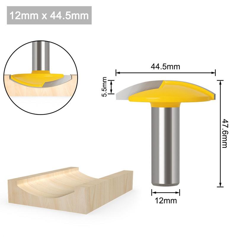 Фреза с маленькой чашей - радиус 1,65 дюйма - ширина 1-3/4 дюйма для деревообрабатывающего режущего инструмента, 1/4 дюйма, 6 мм, 8 мм, 12 мм, хвостовик 1/2 дюйма