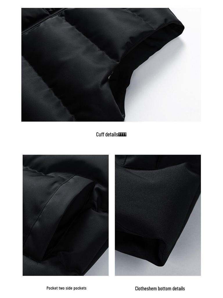 Мужской зимний жилет из овечьей шерсти, пуха и хлопка - Толстый, теплый, без рукавов, большого размера