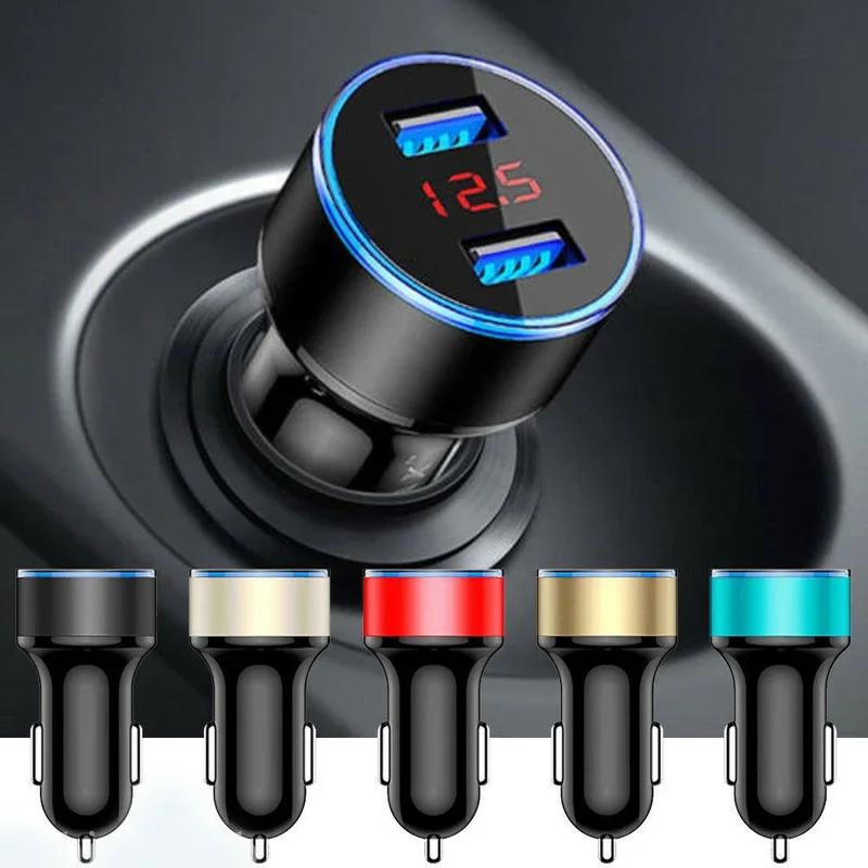 5 В 3,1 А автомобильное зарядное устройство Dual USB QC адаптер прикуривателя светодиодный вольтметр для всех типов мобильных телефонов быстрая зарядка