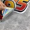 1Pc Yellow And Laser Number 95 Car Decals Water-Repellent For Auto Rear Windshield Window Door Body Trunk Vinyl Decals Ornament
