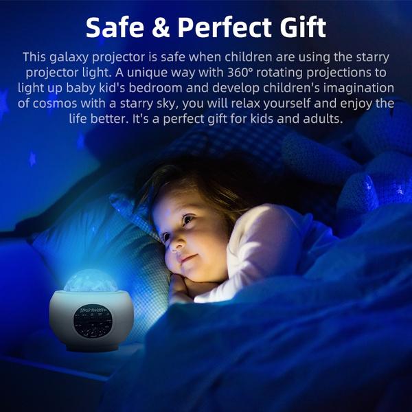 New Bluetooth Starry Sky Projector Night Light Remote Control Kinds of Lighting Modes Built-in Music Player Starry Sky Ocean Wave Projection Lamp