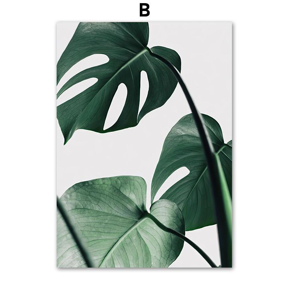 Настенная картина на холсте, тропический зеленый, большая пальма, листья монстеры, плакаты на скандинавскую тему и принты, настенные панно для декора гостиной