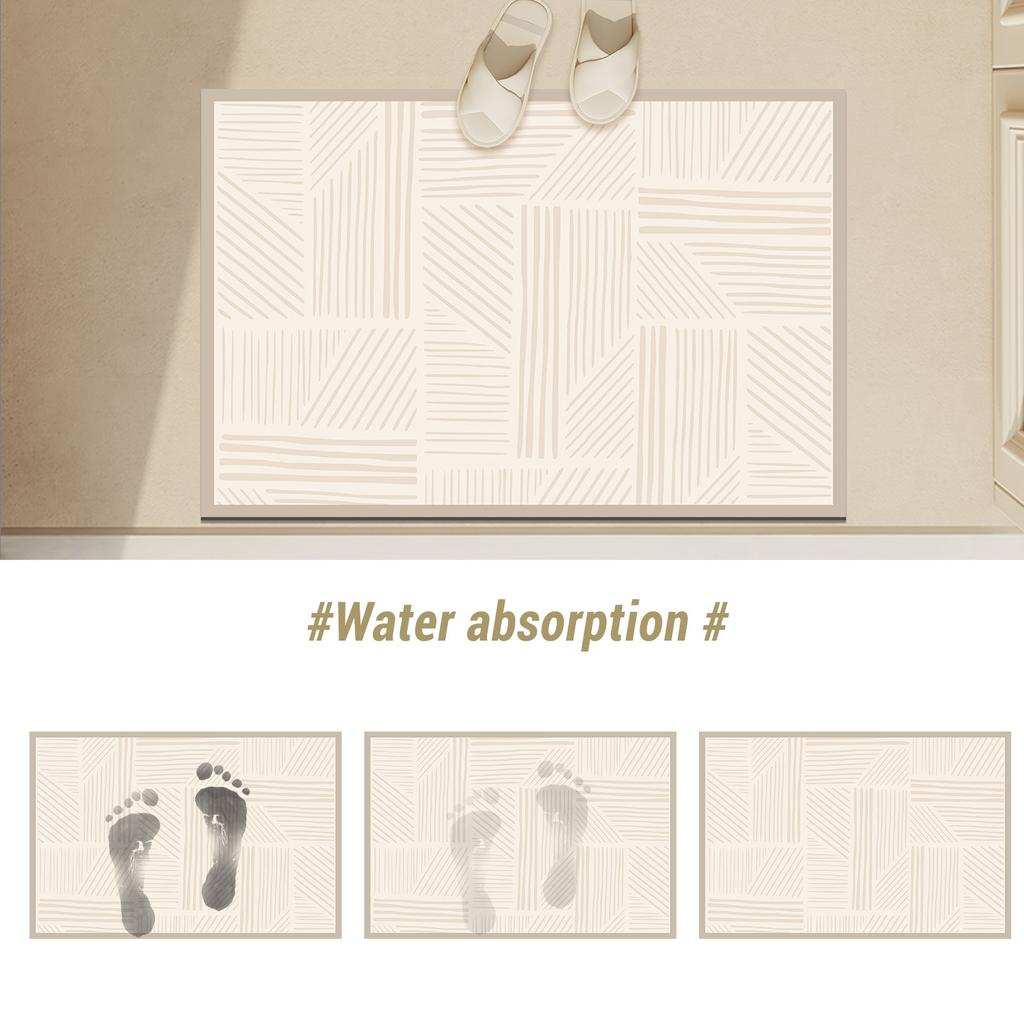 Luxury Diatomite Bath Mats Bathroom Anti Slip Foot Mat Super Absorbent Quick Dry Bathtube Carpet Toilet Rug Doormat Washable