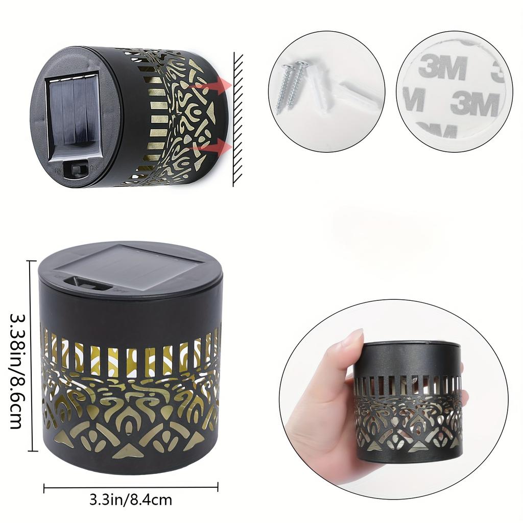 1/2 шт. Солнечные фонари для забора с резным дизайном для наружного настенного освещения, Светодиодные солнечные фонари для освещения сада, патио и ступеней