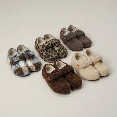 Шерстяная версия~ плюшевые шерстяные туфли с внутренней высотой, женские осенне-зимние теплые хлопковые туфли на липучке, леопардовый принт, сумка-каблук