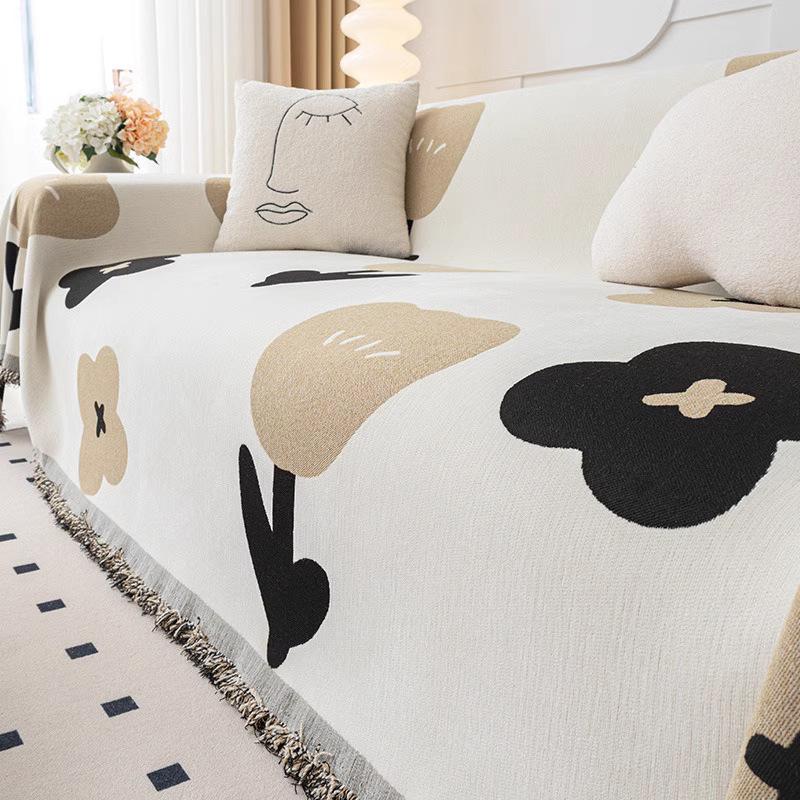 Sofa Cushion Chenille Four Seasons Universal Ins Anti-Slip Anti-Cat's Paw Straight Back Cover Cloth Integrated Cover Blanket