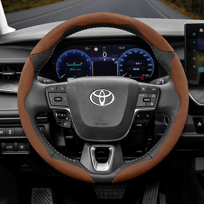 Подходит для Toyota Противоскользящая Пряжка Сегментированная Замшевая Накладка на Руль Подходит для Yaris Auris Chr Corolla Rav4 Hilux Wish Roomy Aqua Probox Prius