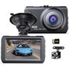 Автомобильный видеорегистратор с передней и задней двойными камерами, компактный видеорегистратор, 3 мегапикселя, 1296P, 170-градусный сверхширокоугольный, карта 32 ГБ в комплекте, 3-дюймовый ЖК-дисплей