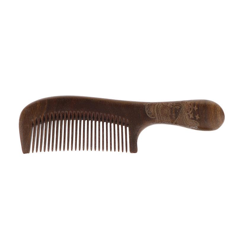 Scalp Massage Comb Natural Sandalwood Hairdressing Tool for Curly Straight Hair Travel Compact Design for All Hair