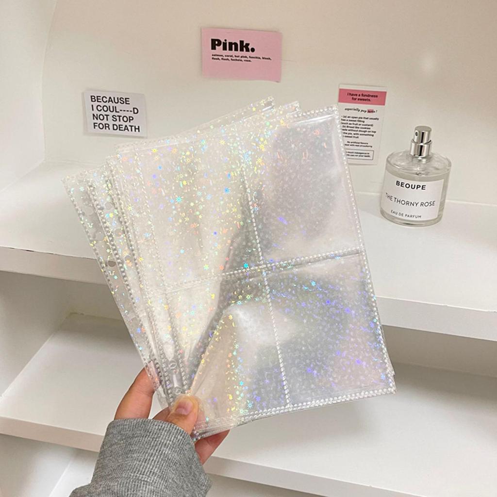 10pcs 4 Grids Photo Album Inner Pages A5 Kpop Binder Photocard Holder Photo Card Loose Leaf Idol Card Collect Book Refill Page
