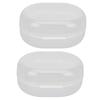 2pcs Swimming Earplug Storage Box Buckle Closure Breathable Holes Earplugs Carry Case Transparent