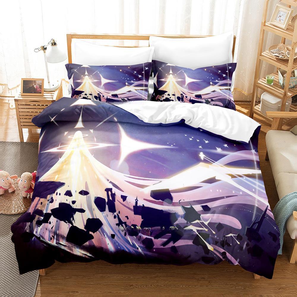 Игровой постельный комплект Sky Children of the Light Мультяшный Аниме трехпредметный комплект Взрослый Детский Спальня Пододеяльник Комплекты 3D Принт Каваии кровати