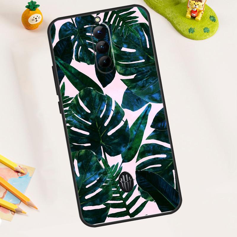 Monstera Flower Tropical Leaves Case For ZTE Nubia RedMagic 11 9 8 10 Pro Plus 8S 9S 10S Pro 5G 5S 6 7 6S 7S Pro 11 Air Cover