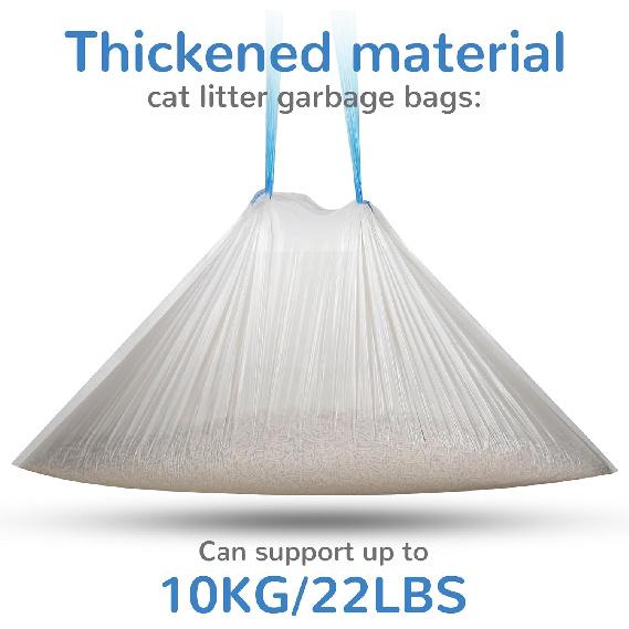 40 Pack Heavy-Duty Cat Litter Box Liners,For R4/3 and most Automatic Self-Cleaning Litter Boxes,Thick Leakproof Drawstring Cat Litter Bags (25.2" x