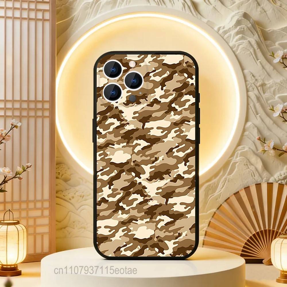 Камуфляж Камо Военный крутой Чехол для телефона Для iPhone 17,16,15,14,13,12,11,Pro,Max,Plus,E,Air,Mini Черный Ударопрочный Funda Чехол