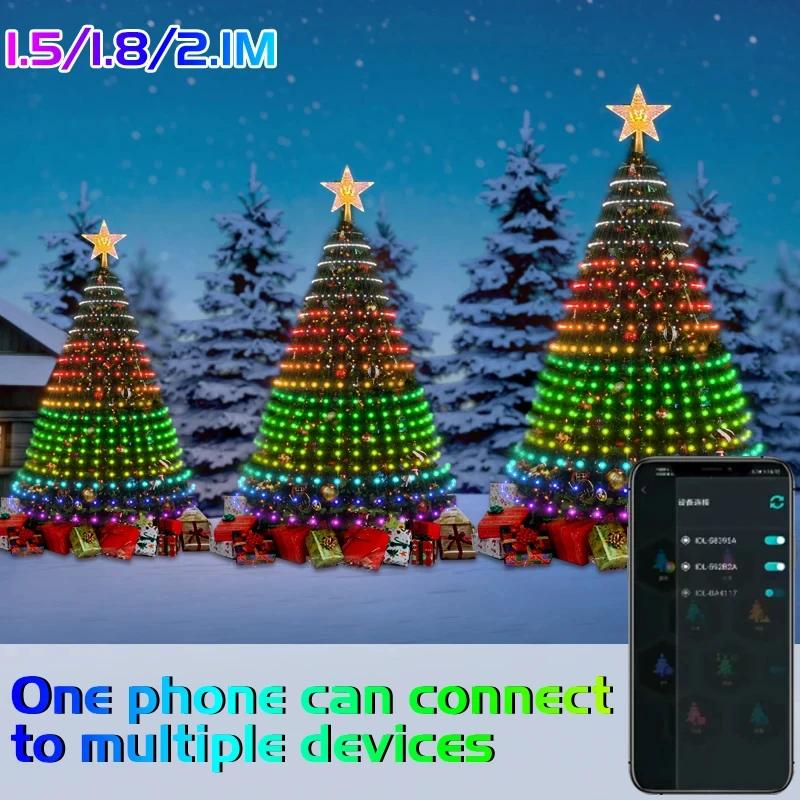 Светодиодная гирлянда для елки Application DIY Lmage LED RGB IC String Light с Bluetooth-управлением, светодиодные рождественские украшения 2025