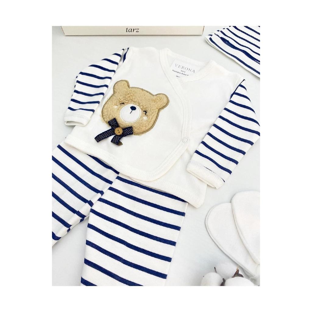 New Season Boxed 5-piece Hospital Discharge Set With Teddy Bear Baby Boy Newborn Outfit