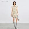 Qian Wen Workwear Style Vacation Two-Piece Set