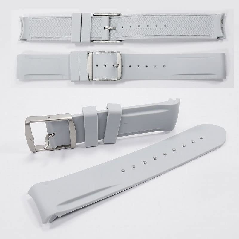 Эксклюзивный резиновый ремешок Swatch x Omega с пряжкой (Светло-серый)