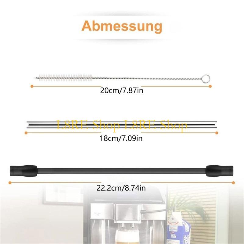 L8RE Metal Milk Tube Set Replacement Hoses Milk Hose Cleaning Accessories Set Coffeeware Great for Automatic Coffee Machines