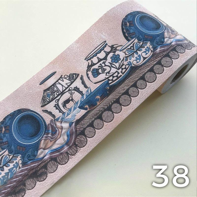 5M ПВХ самоклеящиеся наклейки на плинтус, цветочные наклейки на талию, водонепроницаемые 3D настенные бордюры для ванной комнаты, декор