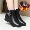 Winter Warm Women Boots Wedges Thick Plush Ankle Boots Woman Zipper Comfort Outdoor Snow Boots Fashion Mother Shoes Size 35-42