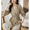 Autumn Korean Style V-neck Lace-up Blouse Women Elegant Long-sleeve Shirt Women Office Lady Bottoming Tops Woman 29661