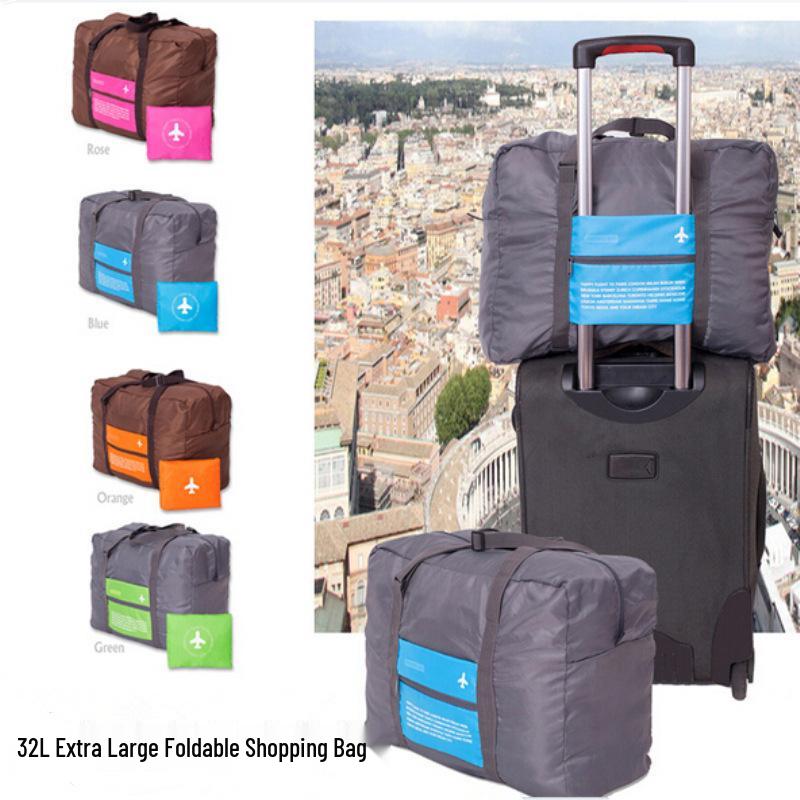 Бархатная ракушка Корейская ткань Оксфорд Складная дорожная сумка - Большая вместимость Сумка для хранения на тележке