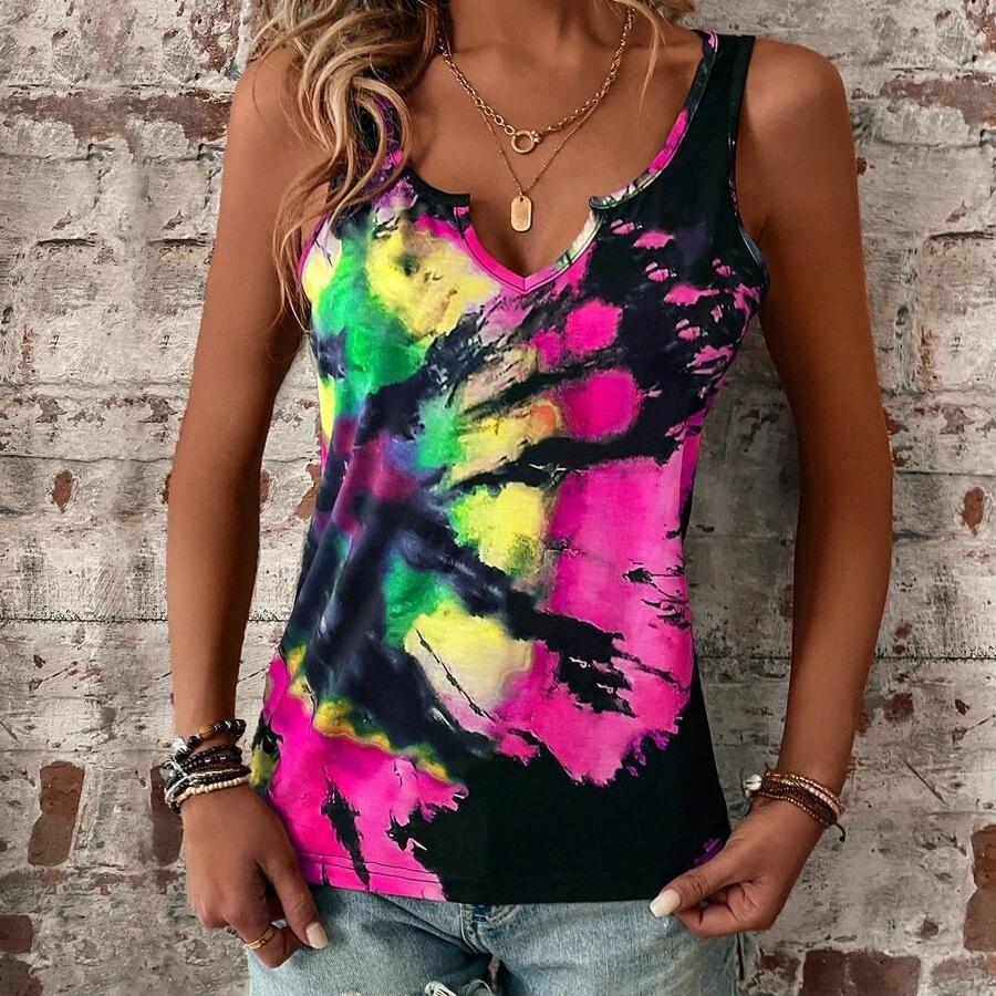 DAFIFY Женская мода лето весна повседневные блузки и рубашки без рукавов с v-образным вырезом