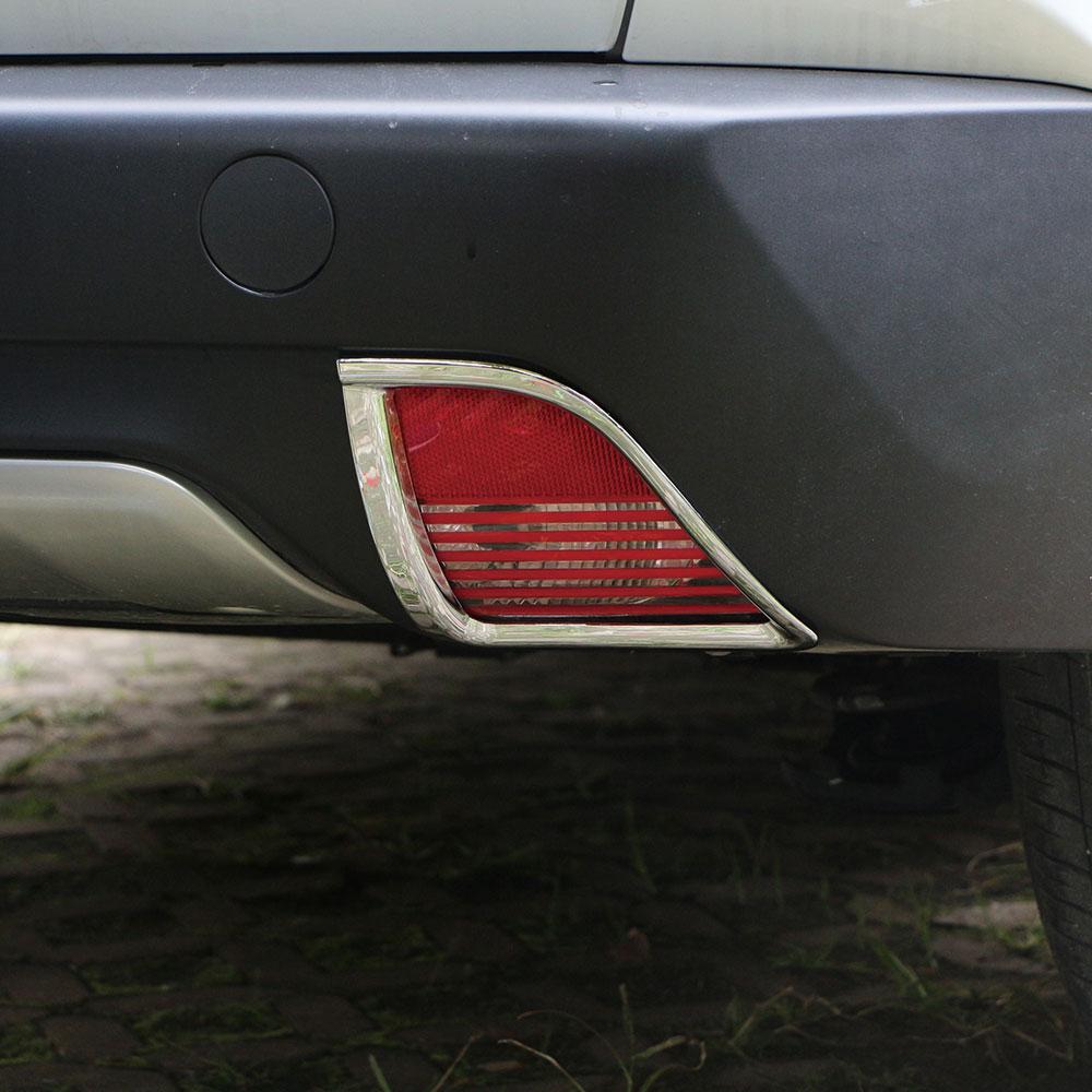 2PCs ABS Chrome Car Rear Back Fog Light Lamp Frame Decoration Sticker Cover Trim for Peugeot 2008 2014-2019 Accessories