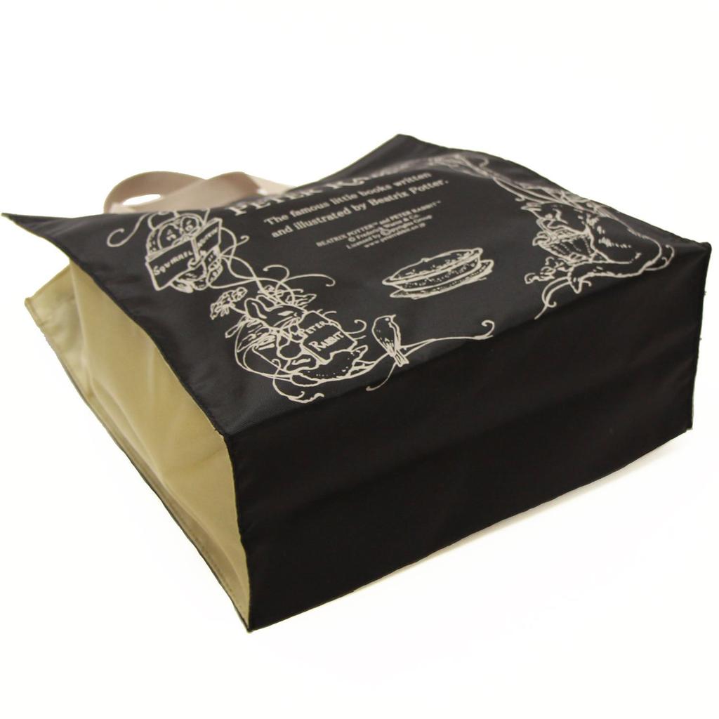 Yubisha Peter Rabbit Square Tote Bag, Black, 34cm H x 32cm W x 14cm D, Two-tone Color