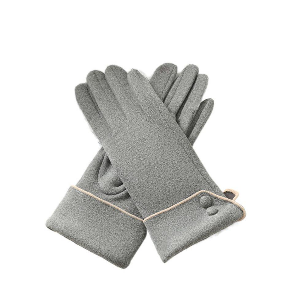 Перчатки с закрытыми пальцами Утепленные зимние варежки Модные женские замшевые перчатки Спорт