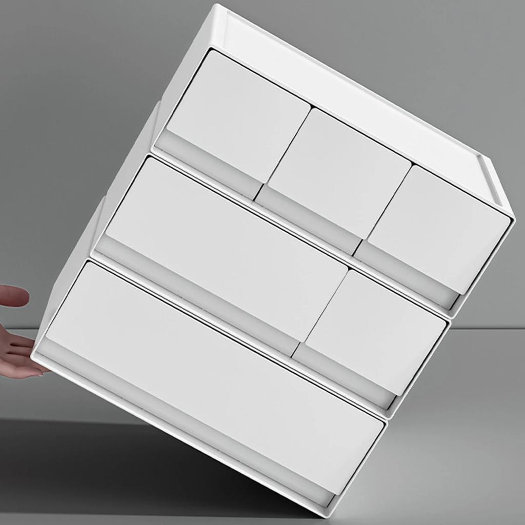 Многослойный штабелируемый настольный ящик для хранения дома, студенческой канцелярии, офиса, шкаф для хранения, шкатулка для украшений, настольное хранение