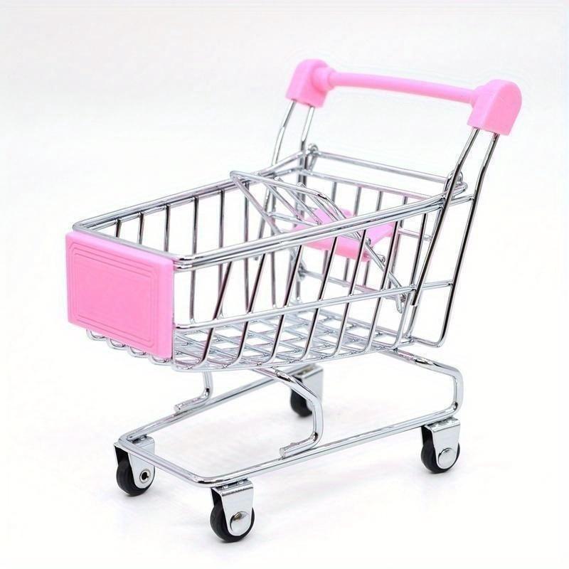 Mini Supermarket Shopping Trolley Cart Desktop Model Children's Toys