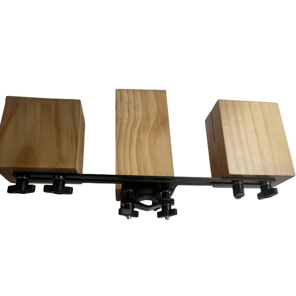 Professional Five-Tone Wooden Percussion Clapper Set with Hanging Bracket