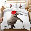 3D Elephant Theme Bedding Set Pillow Cover Bedding Set Duvet Cover Full Size Single/Double Bed Home Decoration