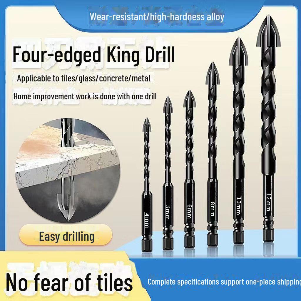 6-миллиметровое крестообразное сверло из вольфрамовой стали для бетона, керамики и стекла