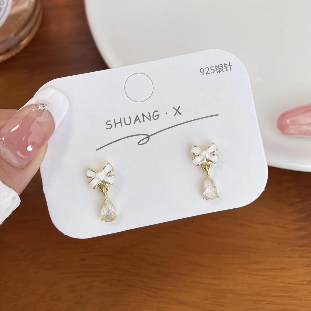 Серьги-гвоздики с бантом для женщин, милые серьги-капли для пирсинга, аксессуары, ювелирные изделия