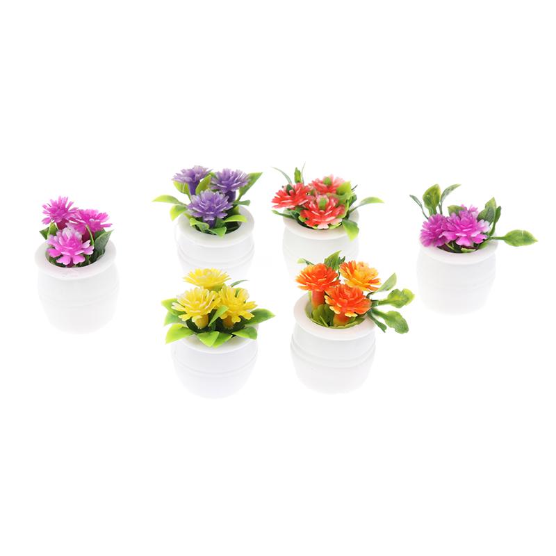 3шт 1:12 миниатюрных зеленых растений в горшках для кукольного домика, имитация горшечных растений