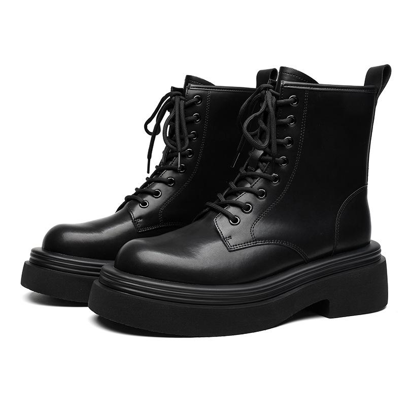 Мужские ботинки Fried Street Martin Boots 2025 года, осенне-зимние, круглые, с толстой подошвой, черные, в стиле знаменитостей из Интернета, 5012-R