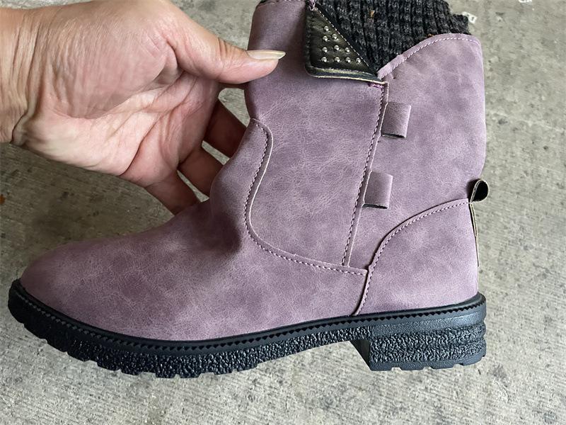 Мода 2024 года женские сапоги до середины голени вязаные женские сапоги на платформе флокированные летние туфли женские туфли ретро сапоги новые Botines Para Mujeres