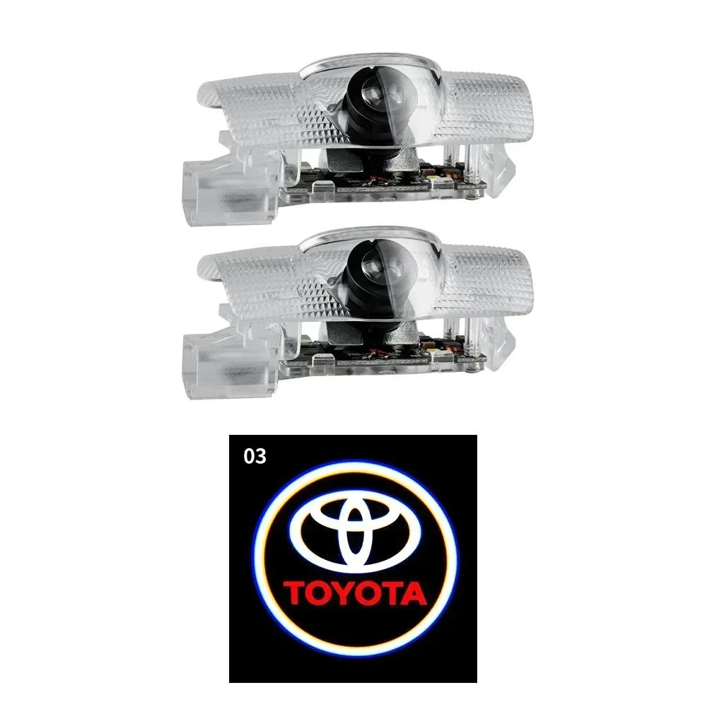 Toyota 2026 New Hub Caps 2PCS Car LED Welcome Lamp with Toyota Logo Door Ghost Shadow Light Laser Projector Car Sticker