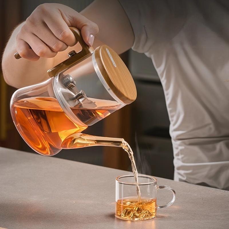 Главная Новый чайник с магнитной присоской Floaty Cup Новый термостойкий стеклянный чайник с магнитной бомбой для разделения воды Чайный набор