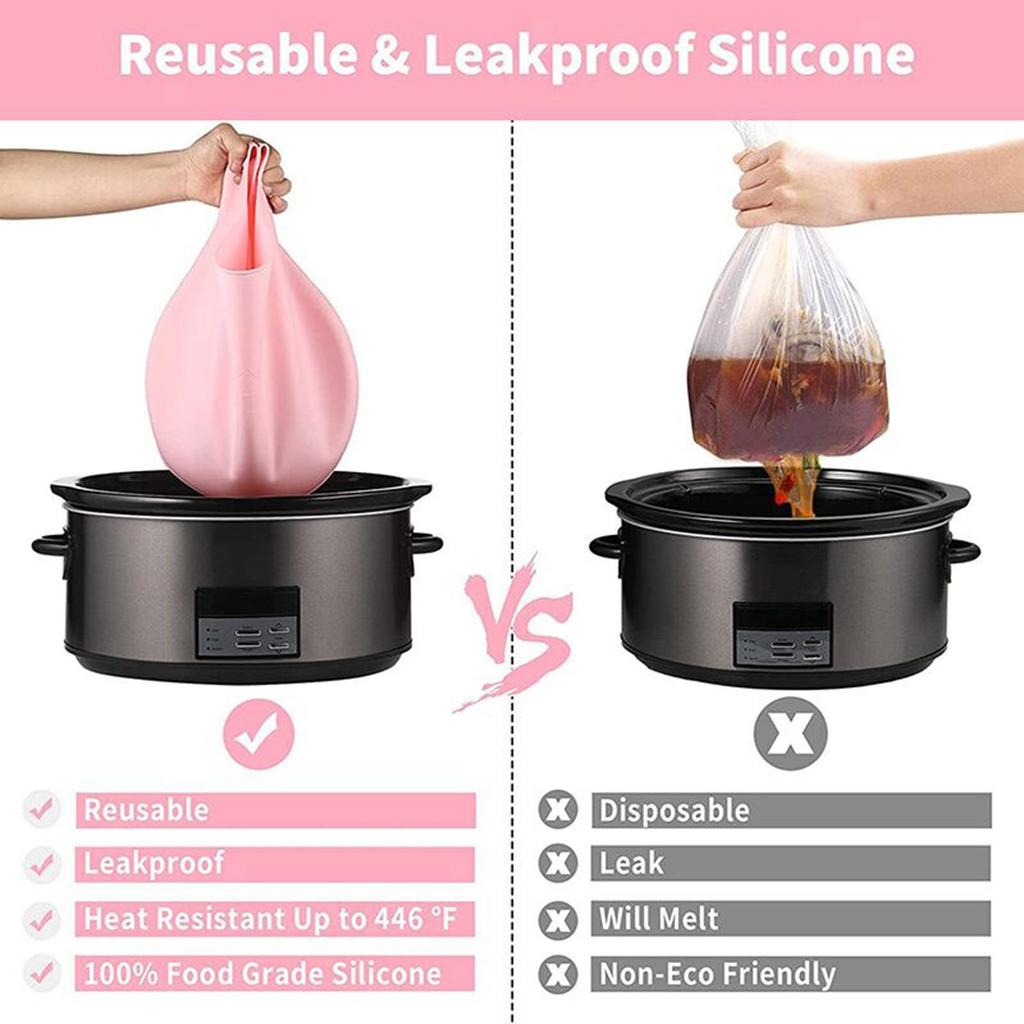 Silicone Slow Cooker Liners Easy Clean Reusable Silicone Slow Cooker Liners