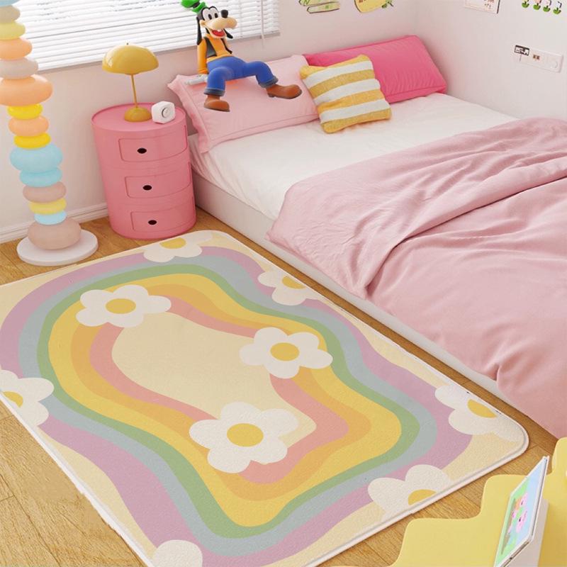 Pink Girly Style Thickened Cashmere-Like Blanket for Bedside, Sofa, Living Room, or Bay Window