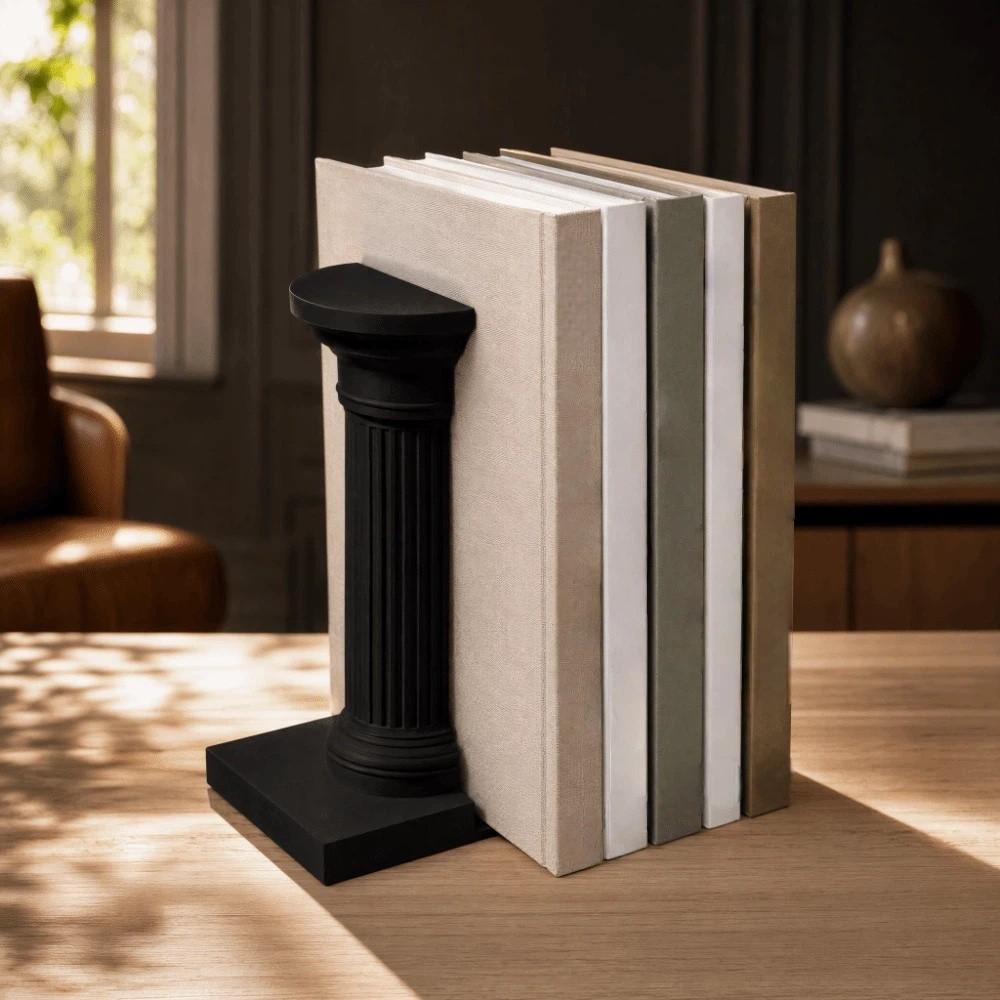 1 Pair Artistic Architecture Style Bookend Stable 3D Printing Book Holder Book Enthusiasts